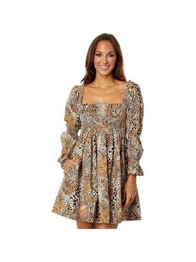 Lilly Pulitzer Beyonca Babydoll Dress Rattan Walk on the Wild Side NWT  M (L)